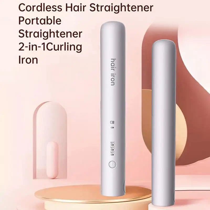 image-Mini Hair Straightener Flat Iron Ceramic Curling Short Hair Portable