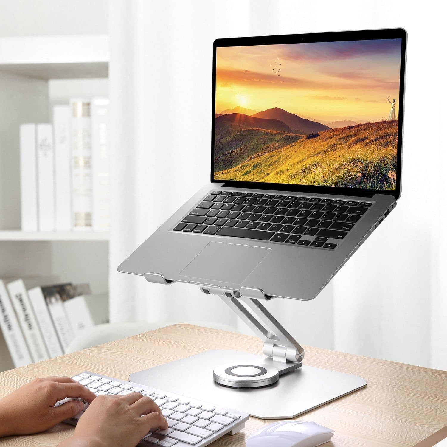 image-360 Degree Rotating Desktop Laptop Stand