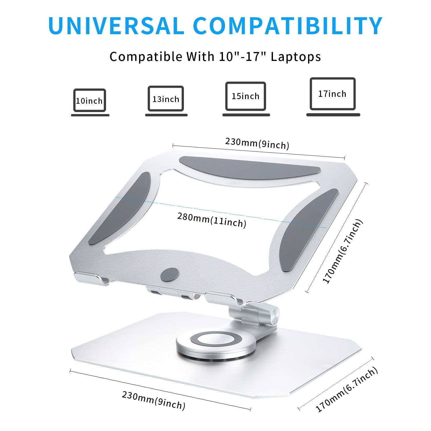 image-360 Degree Rotating Desktop Laptop Stand
