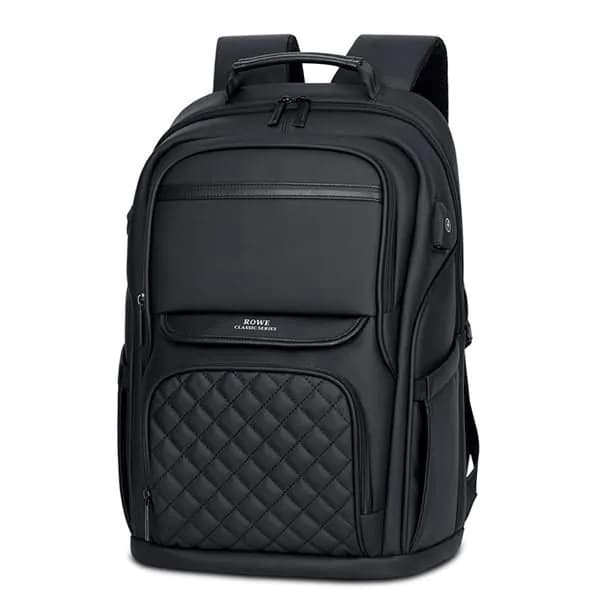 image-Elegant Black Business Backpack For Men
