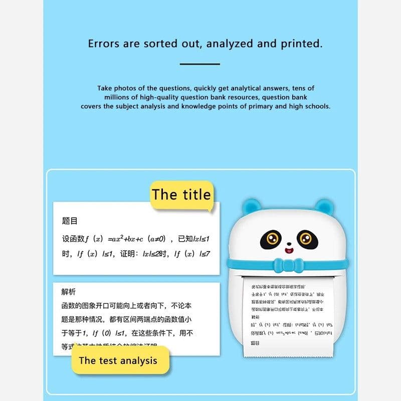 image-Thermal Printer Mini Student Wrong Question Printer Photo Printer with