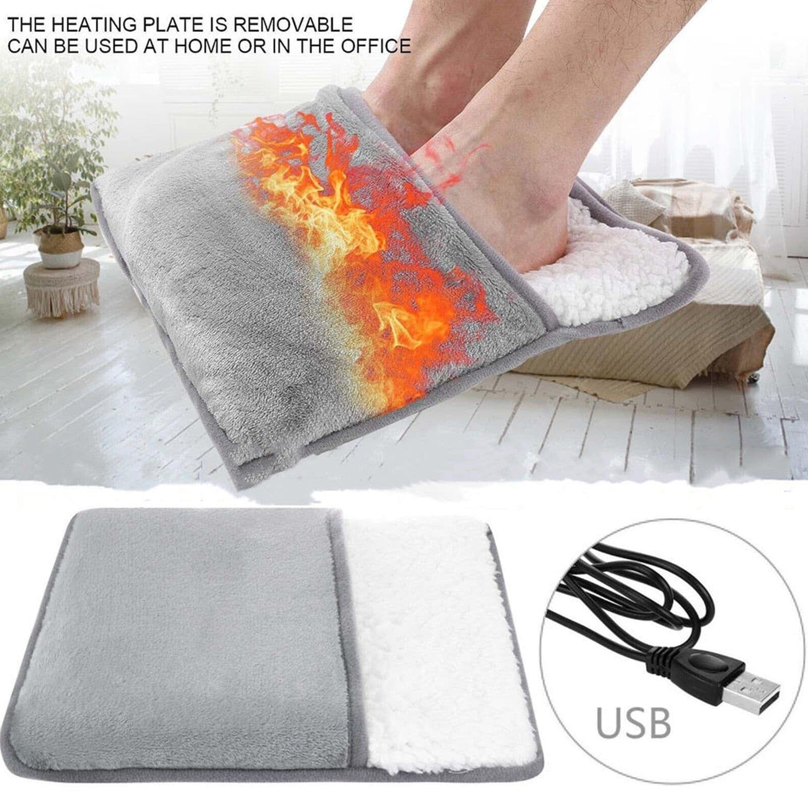 image-Heating Pad Usb Electric Heater For Feet Warm Slippers Winter Hand