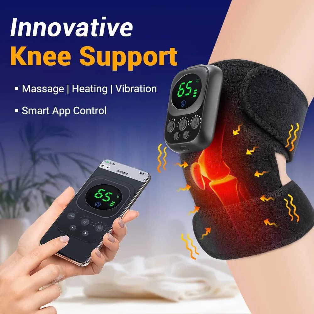image-Electric Heating Vibration Knee Pad 360° Wrap Knee Joint Support Brace