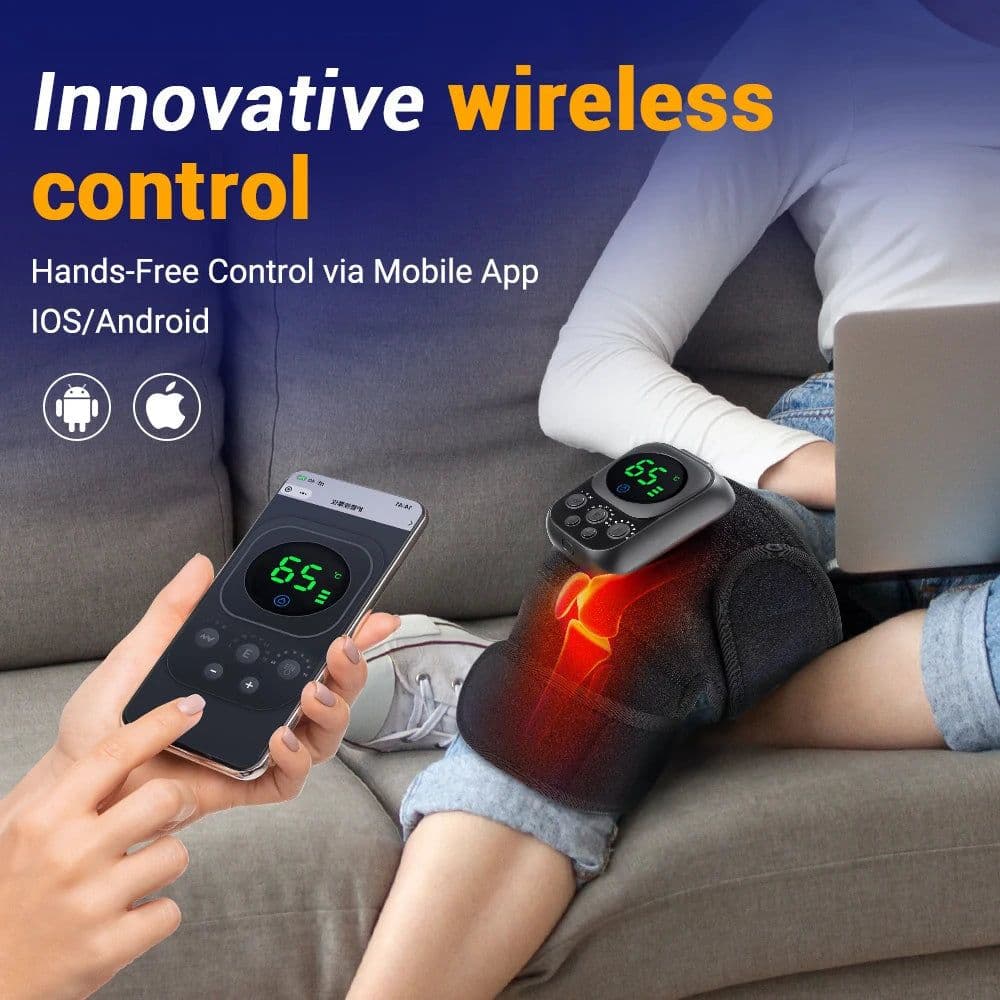 image-Electric Heating Vibration Knee Pad 360° Wrap Knee Joint Support Brace