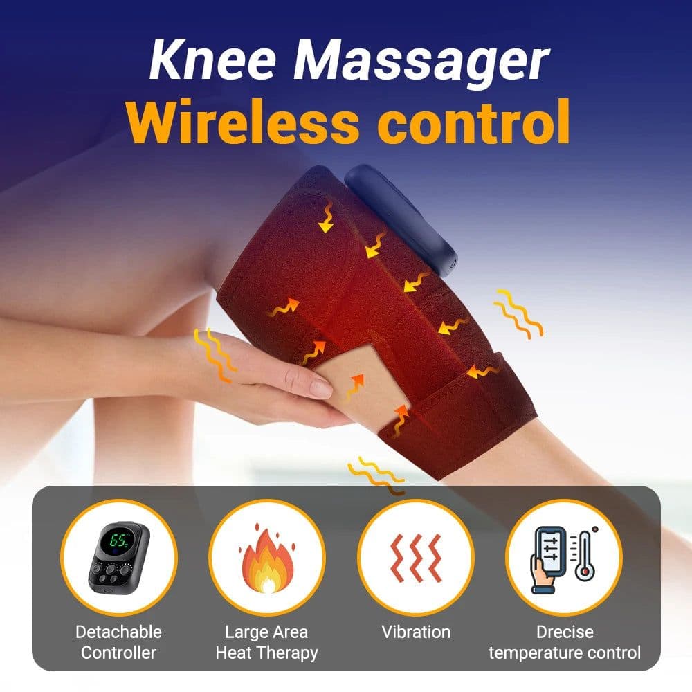 image-Electric Heating Vibration Knee Pad 360° Wrap Knee Joint Support Brace