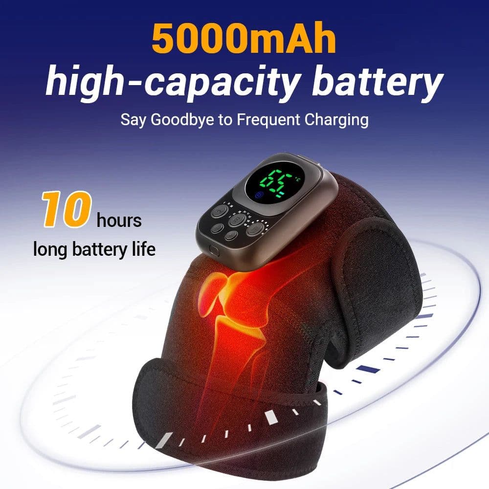 image-Electric Heating Vibration Knee Pad 360° Wrap Knee Joint Support Brace