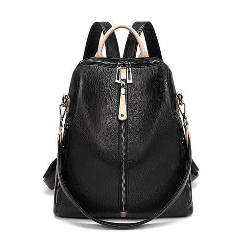 image-Two Pieces Anti-theft Soft Leather Wild Backpack
