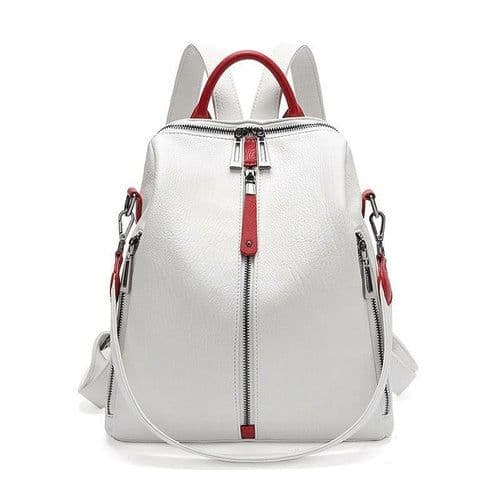 image-Two Pieces Anti-theft Soft Leather Wild Backpack