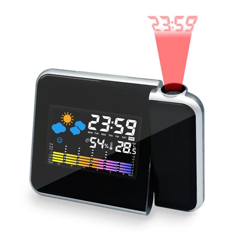 image-LED Alarm Projection Clock Thermometer Hygrometer