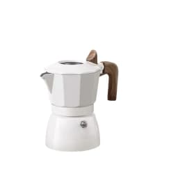 image-Espresso Maker Dual Valve Moka Pot Vintage Wooden Handle150ML Coffee