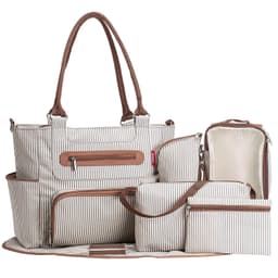 image-Large Capacity Diaper Bag For Baby Mom (White)