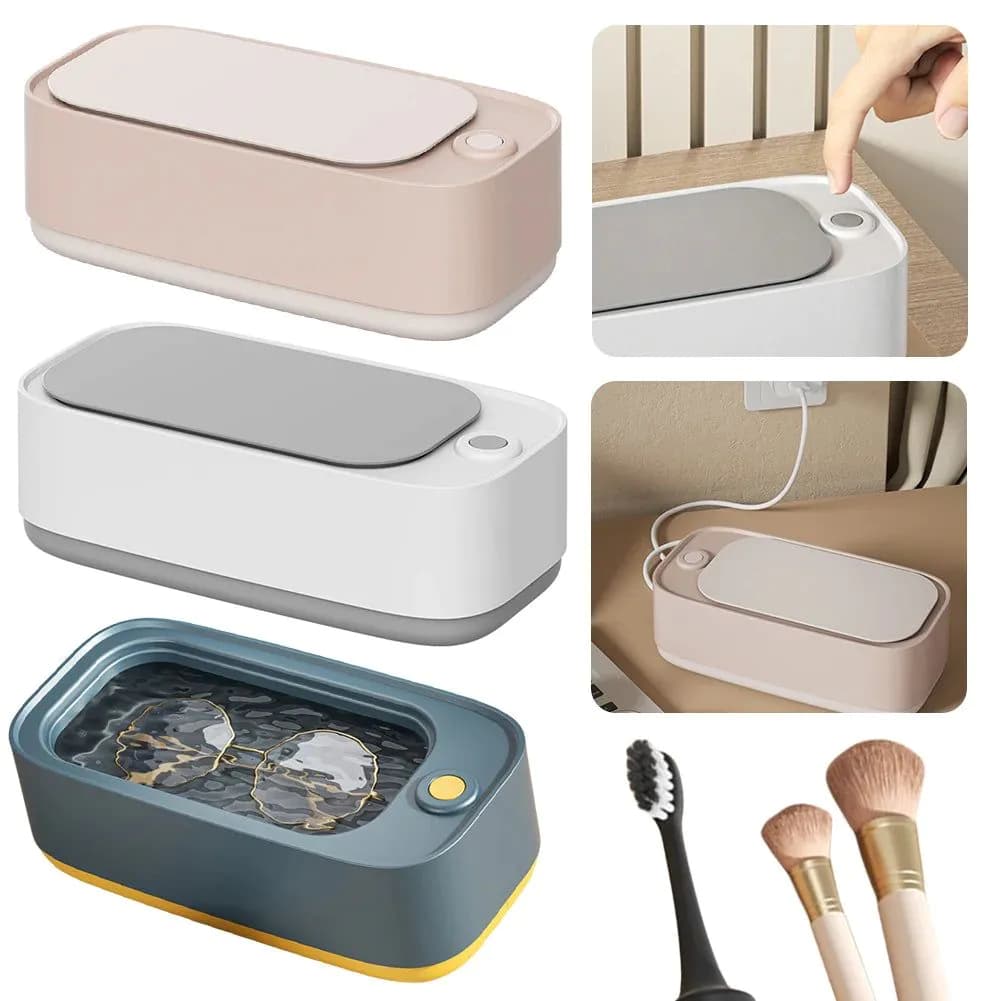 image-Mini Ultrasonic Washer with 1-Touch Working High Frequency Vibration
