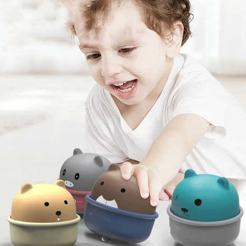 image-Mini Baby Toy Car Wind Up Cartoon Animal Toy