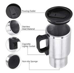 image-Stainless Steel Vehicle Heating Cup Electric Car Kettle