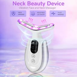 image-Rechargeable Face and Neck Massager with 7 Colours LED and Heat Mode,