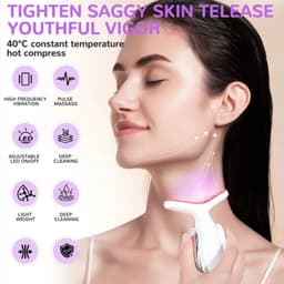 image-Rechargeable Face and Neck Massager with 7 Colours LED and Heat Mode,