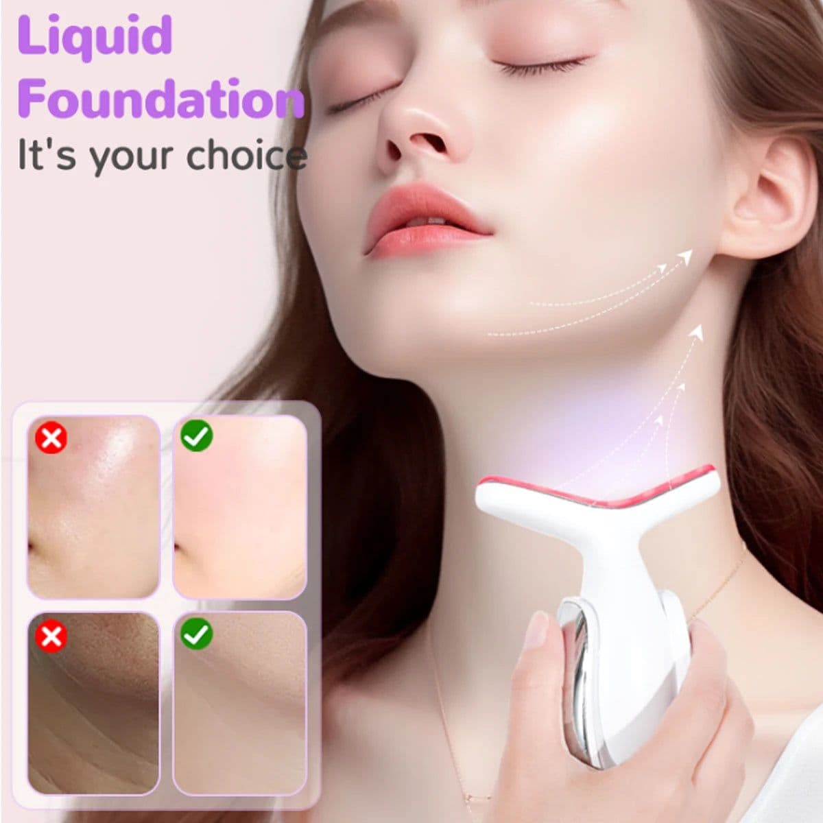 image-Rechargeable Face and Neck Massager with 7 Colours LED and Heat Mode,