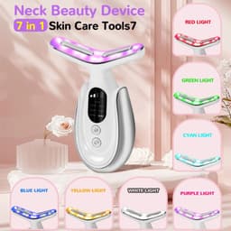 image-Rechargeable Face and Neck Massager with 7 Colours LED and Heat Mode,