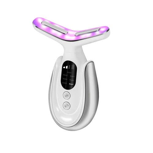 image-Rechargeable Face and Neck Massager with 7 Colours LED and Heat Mode,