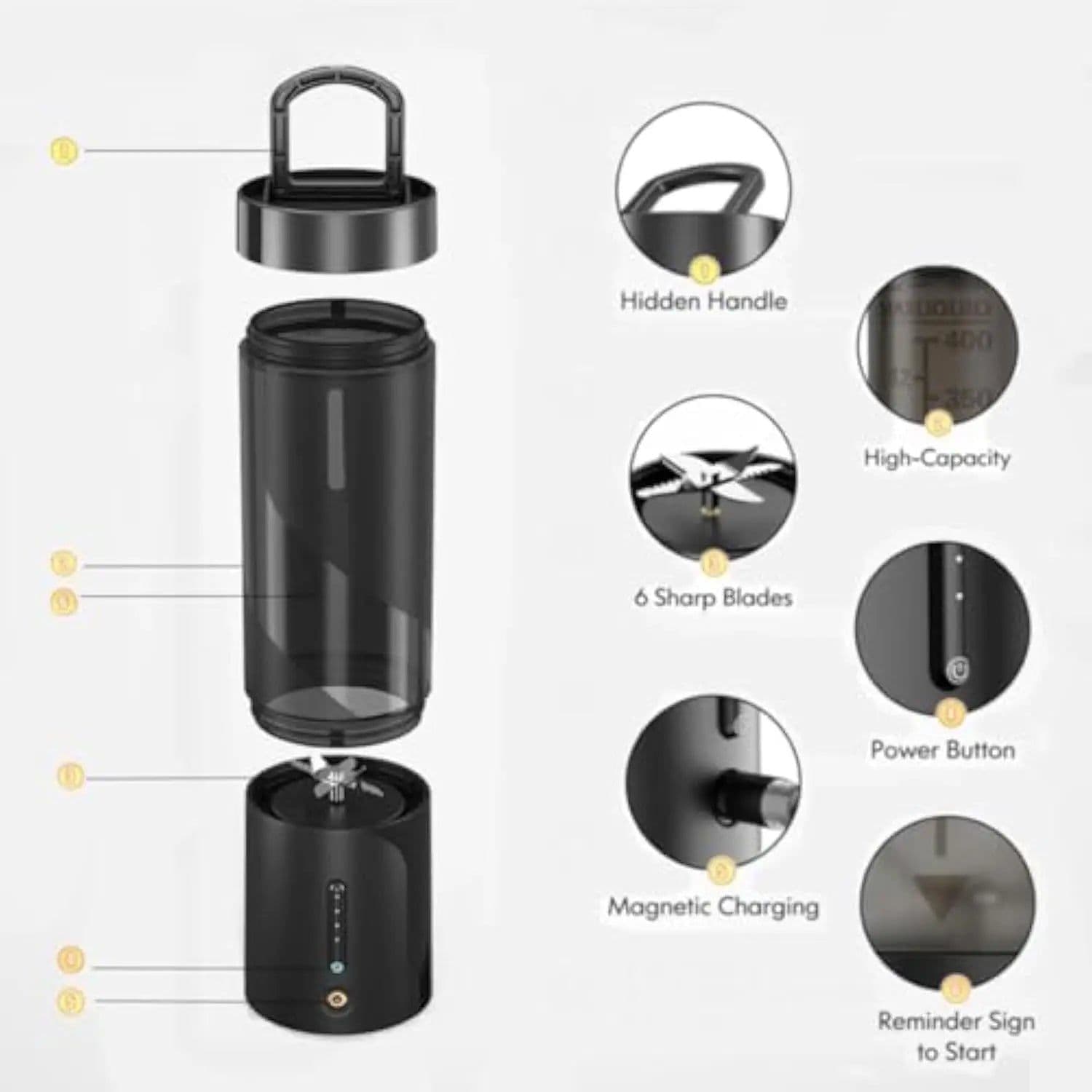 image-Portable Blender Fresh Juice Mixer Home Electric Wireless Charge Mini