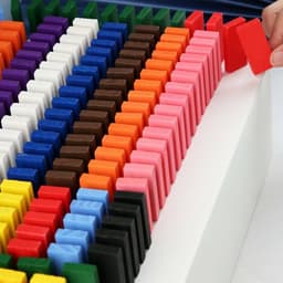 image-Wooden Domino Blocks Building Toy Kits Color Sort Rainbow
