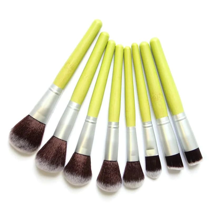 image-Green Bamboo Makeup Brushes Full Set Eco-friendly Powder Blush