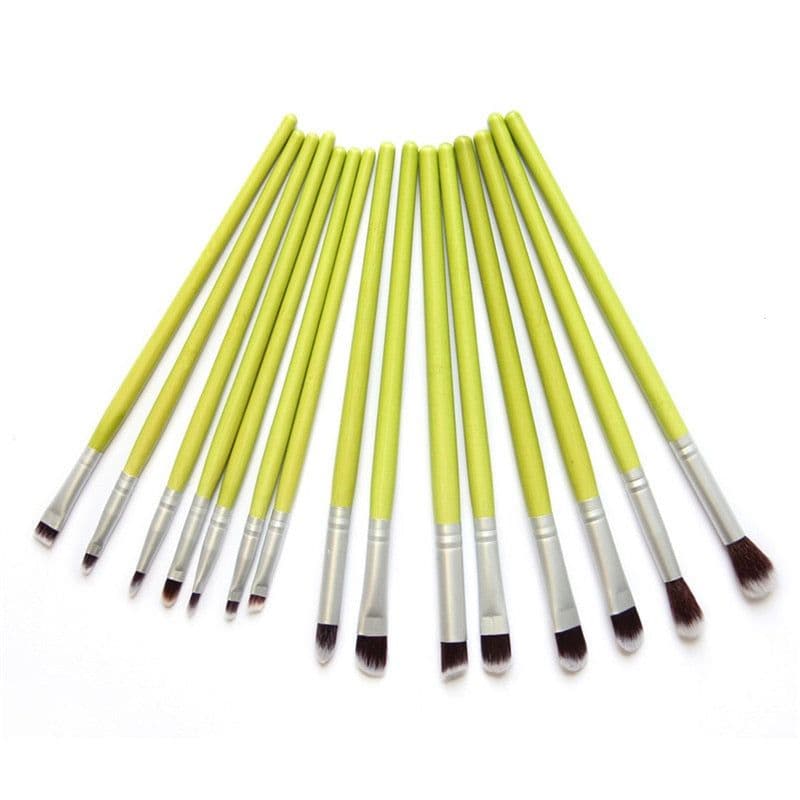 image-Green Bamboo Makeup Brushes Full Set Eco-friendly Powder Blush