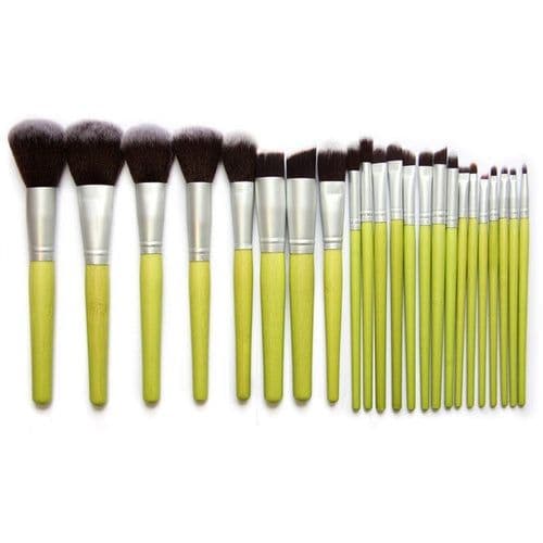 image-Green Bamboo Makeup Brushes Full Set Eco-friendly Powder Blush