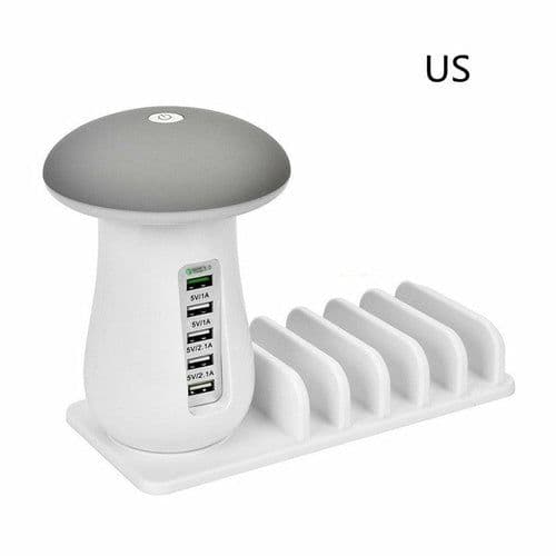 image-Mushroom Lamp LED Lamp Holder USB Charger
