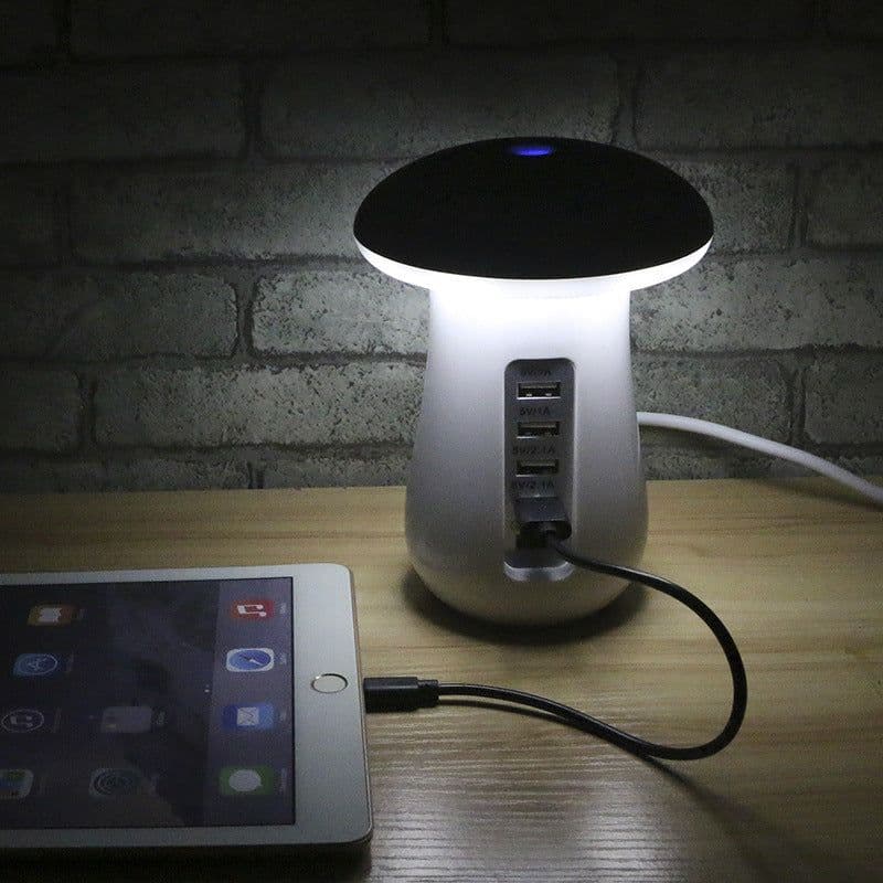 image-Mushroom Lamp LED Lamp Holder USB Charger