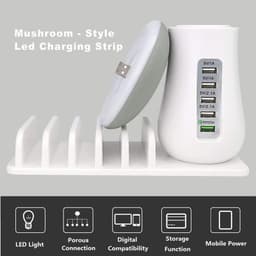 image-Mushroom Lamp LED Lamp Holder USB Charger
