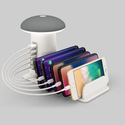 image-Mushroom Lamp LED Lamp Holder USB Charger