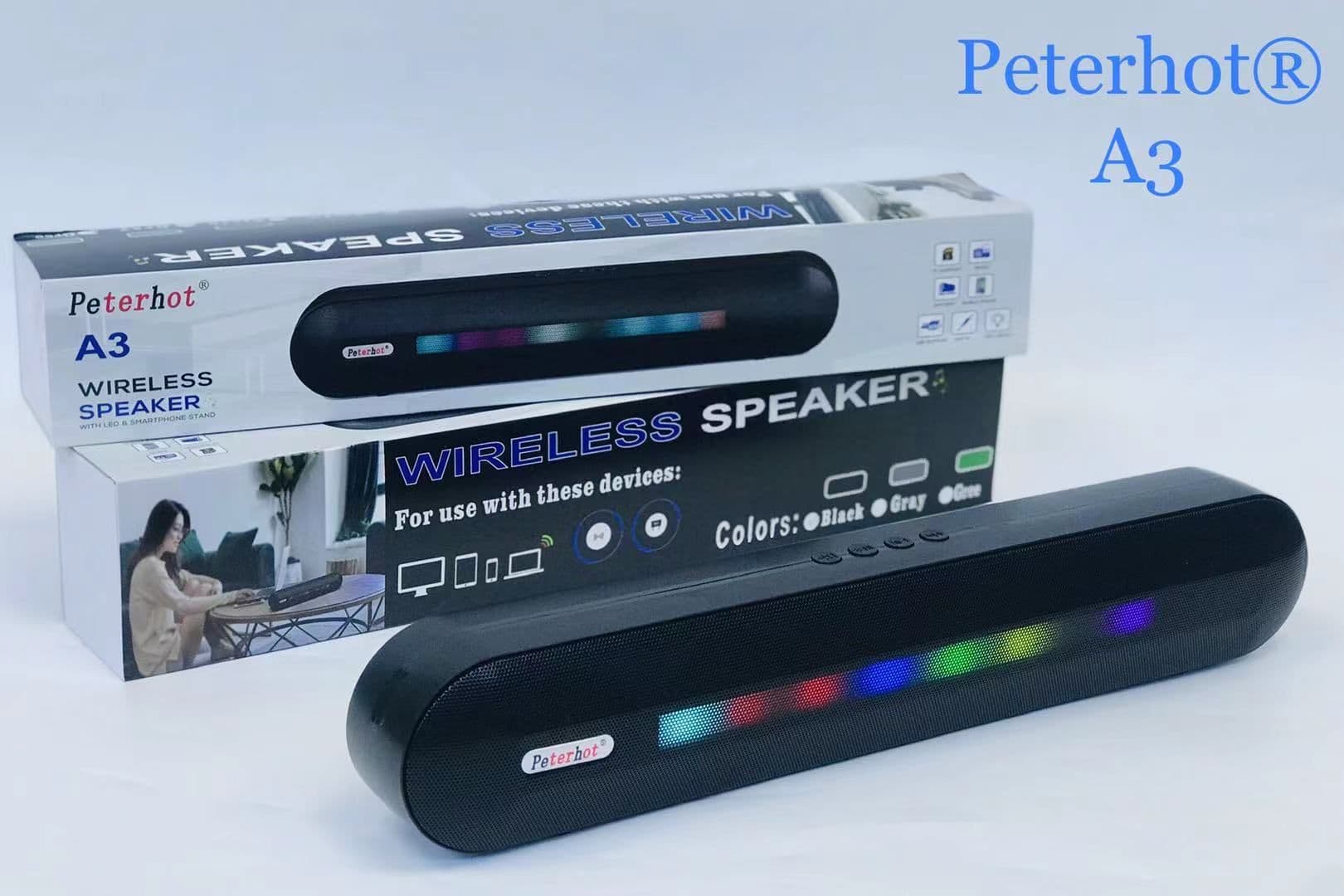 image-Bluetooth Speaker With Long LED Breathing Light