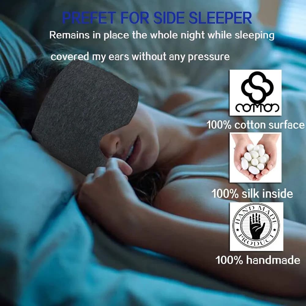 image-Cotton Silk Sleep Mask Blockout Eye Cover Eye Patch Women Men Soft