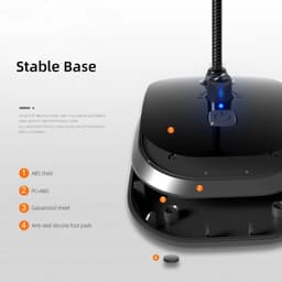 image-Gooseneck Computer Microphone USB Sound Card Monitor