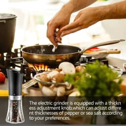 image-Electric Salt Pepper Grinder Refillable Adjustable Coarseness Pepper