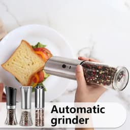 image-Electric Salt Pepper Grinder Refillable Adjustable Coarseness Pepper
