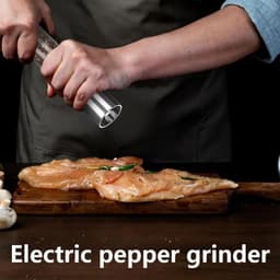 image-Electric Salt Pepper Grinder Refillable Adjustable Coarseness Pepper