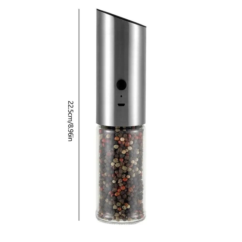 image-Electric Salt Pepper Grinder Refillable Adjustable Coarseness Pepper