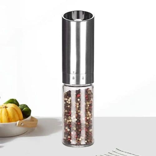 image-Electric Salt Pepper Grinder Refillable Adjustable Coarseness Pepper