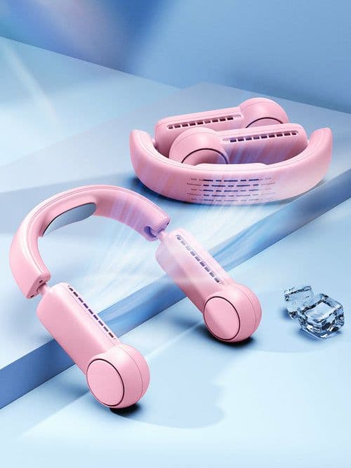image-Portable Bladeless USB Rechargeable Mini Neck Fans
