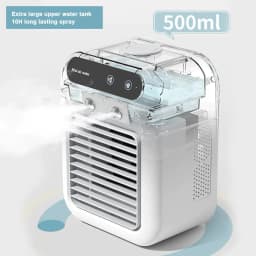 image-Portable Air Conditioner Fan 2 Speeds Air Cooling Fan with Humidifier