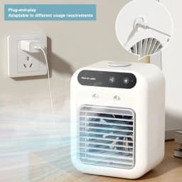 image-Portable Air Conditioner Fan 2 Speeds Air Cooling Fan with Humidifier