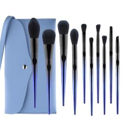 image-10 Pcs Makeup Brushes Navy Blue Premium Synthetic Hair Foundation
