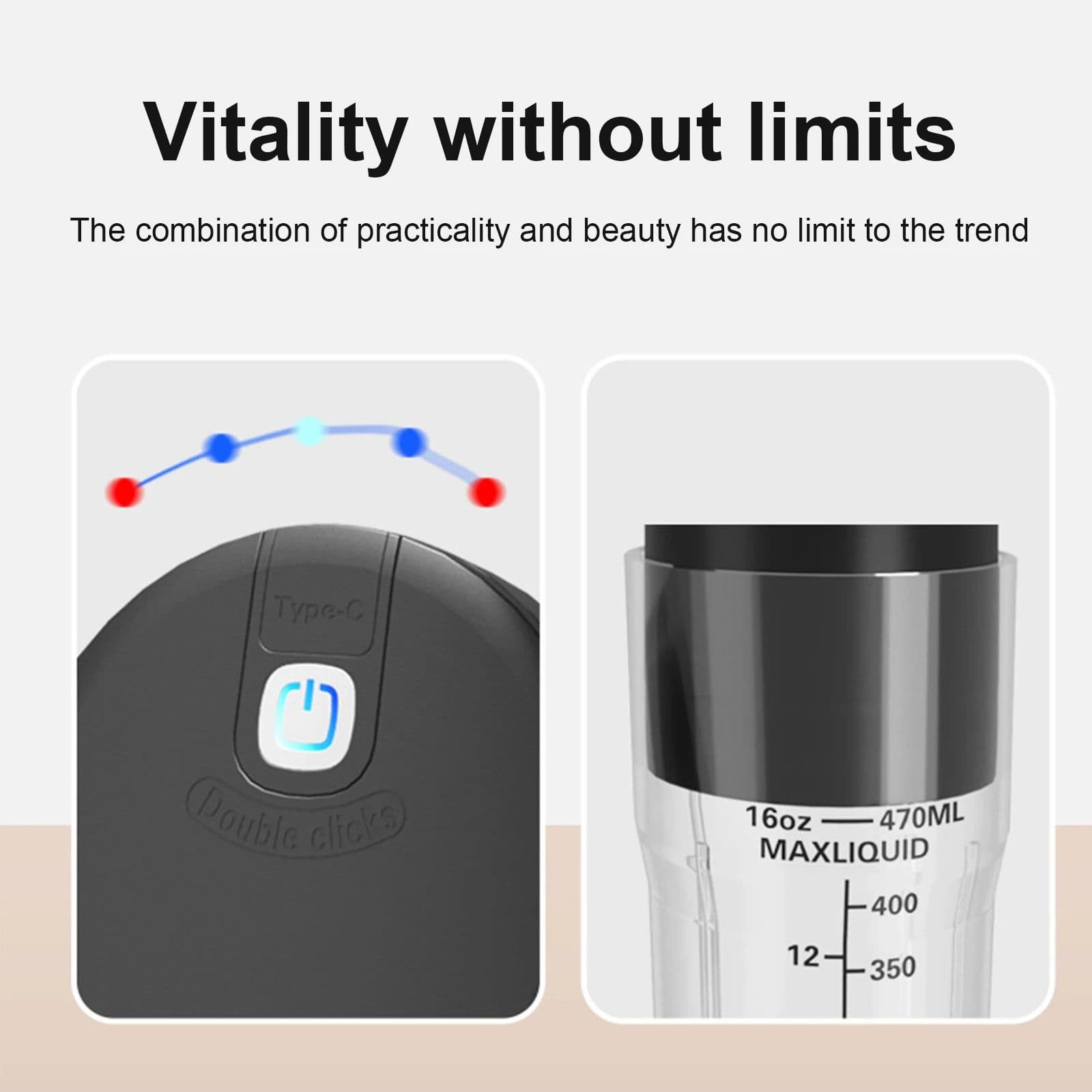 image-Portable Smoothies Blender Electric Fresh Juice Blender Rechargeable