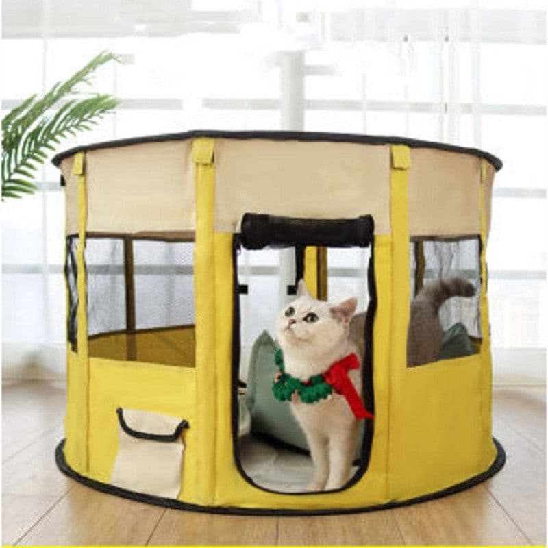 image-Portable Pet House Oxford Cloth Crate Room Playing