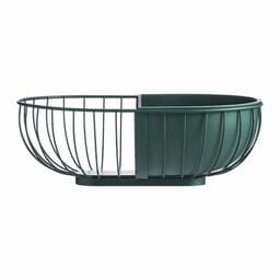 image-Metal Hollowed Out Fruit Vegetable Snack Tray Bowl Basket