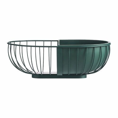 image-Metal Hollowed Out Fruit Vegetable Snack Tray Bowl Basket