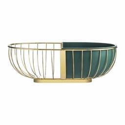 image-Metal Hollowed Out Fruit Vegetable Snack Tray Bowl Basket