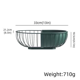 image-Metal Hollowed Out Fruit Vegetable Snack Tray Bowl Basket